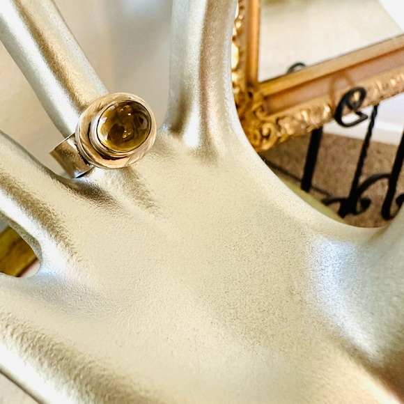 🔥 Vintage Modernist Citrine Silver Ring - Picture 9 of 17